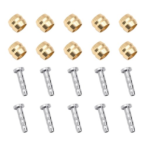 Juxiamal 10 Set Bicycle Olives and Barbs Insert Brass Connecting Insert Hydraulic Disc Brake Hose Olive Connector Component Insert Replacement Compatible with Brake Hose (BH90)