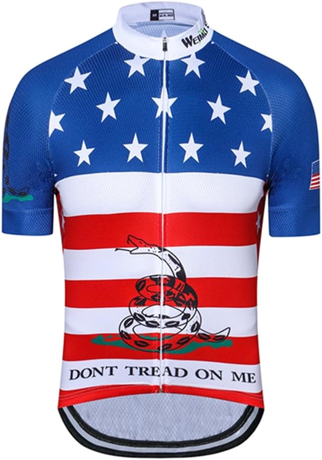 Weimostar Men's USA Cycling Jersey Short Sleeve Biking Shirts Breathable with Pockets