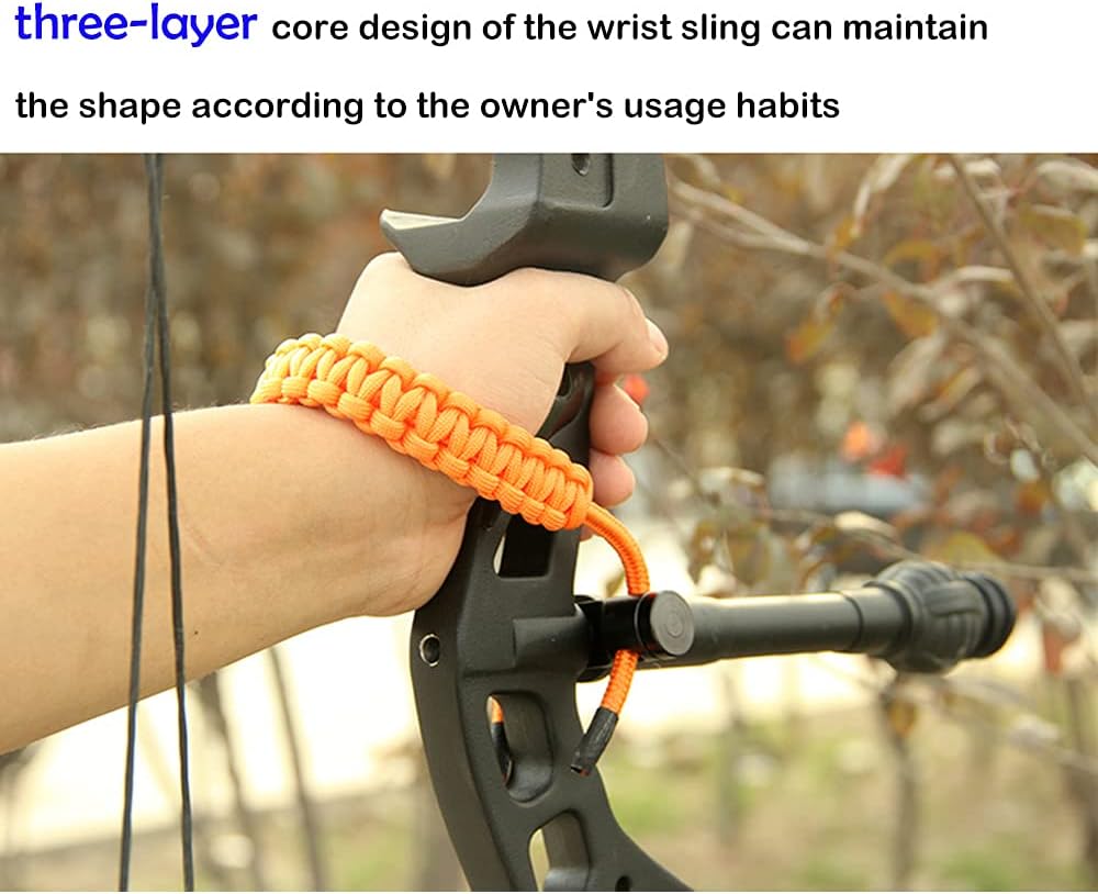 ZSHJGJR Archery Bow Wrist Sling Braided Archery Adjustable Bow Strap Wrist Sling For Compound Bow Hunting Shooting