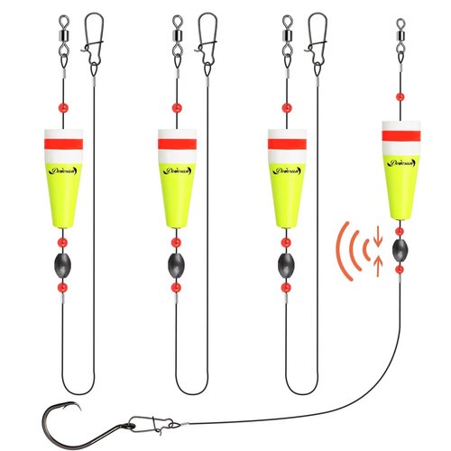 Dovesun Popping Cork Weighted Fishing Bobbers Floats Fishing Corks Popping Corks for Saltwater Freshwater Yellow Float Length-3in & Buoyancy-1oz*3pcs