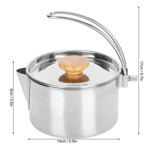 Stainless Steel Kettle, Practical Portable Folding Coffee Pot for Camping, Hiking and Fishing