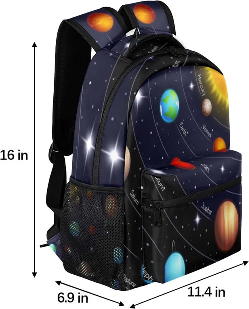 Backpack Universe Space Galaxy Solar System Shoulder Bag Daypack Travel Hiking for Boys Girls Men Women
