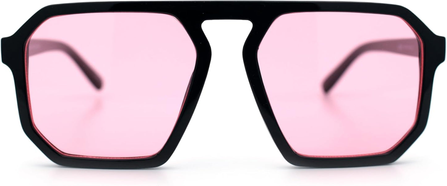 SA106 Mens Octagon Geometric Plastic Racer Mob Pilots Sunglasses