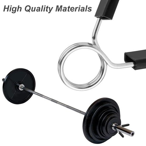 PEUTIER 4pcs 2 Inch Barbell Clamps, Stainless Steel Spring Collar Clips Weight Bar Clamps Dumbbell Barbell Handle Locking Clip for Weightlifting Strength Gym Fitness Training Accessories