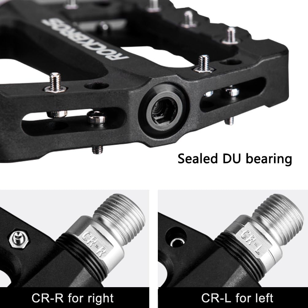 ROCKBROS MTB Pedals Mountain Bike Pedals Lightweight Nylon Fiber Bicycle Platform Pedals for BMX MTB 9/16"