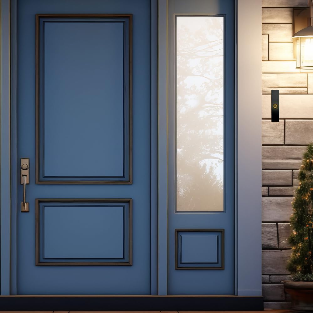 Newhouse Hardware Rectangular Lighted Wired Metal Doorbell Button in Black BT6BL, for Doorbell Chime, Buzzer, or Ringer, Door Bell Button Only, Buzzer Button with LED Button Light