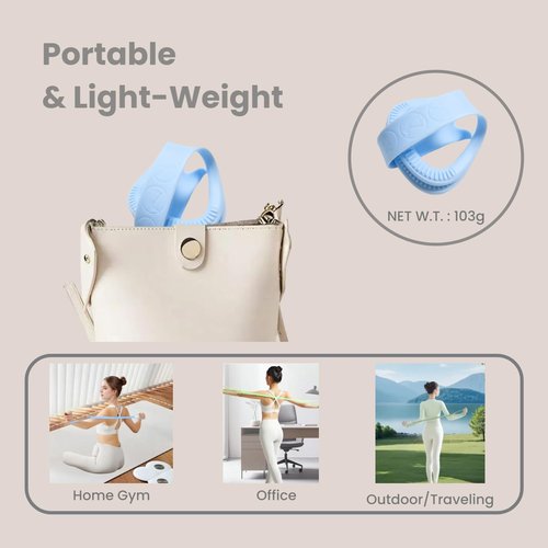 JOYLAY Figure 8 Resistance Band with Handles - 25lb Silicone Exercise Bands for Physical Therapy, Home Gym, Arm Back Shoulder Chest Workout - Portable Fitness Stretch Equipment for Women & Men (Blue)