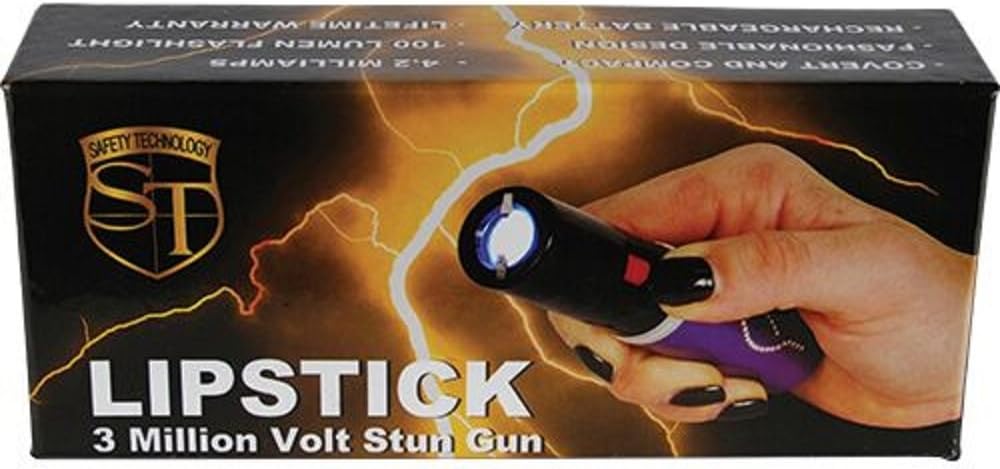 Safety Technology Lipstick 3 Million Volt Stun Gun with Flashlight - Purple
