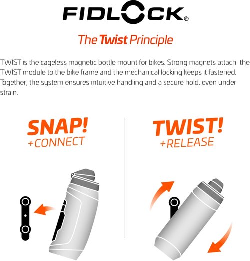 FIDLOCK Twist Replacement Bottle 450ml/15oz | Includes Twist Bottle Only (Twist Base Not Included) | Smoke