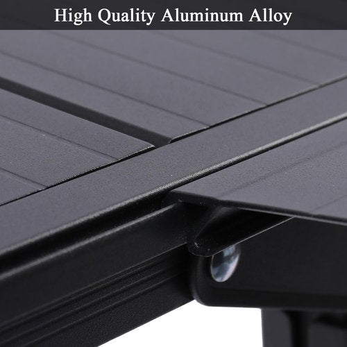 Aircity Folding Camping Table, Portable Folding Aluminum Table with Adjustable Height for BBQ, Camping, Picnic, Beach, Travel, and Outdoor Cooking