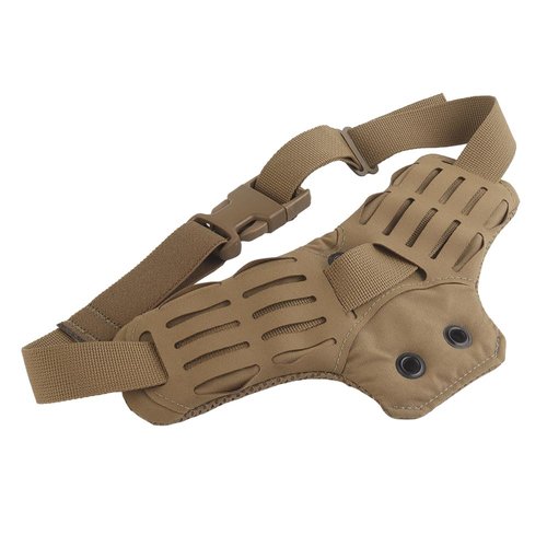 Upgrade Drop Leg Adapter Mid-Low Ride Holster Adapter Universal Belt Loop Receiver Mounts with Molle Strap Leg Shroud (TAN Leg Strap)