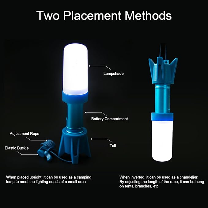 Camping Lantern 3 Packs Portable LED Tent Light Emergency Lights（2 Usage Forms）Camping Accessories Tent Lamp(with Lanyard) for Camping Lights, Kids’ Adventure, Party, Power Outages, Hiking etc.