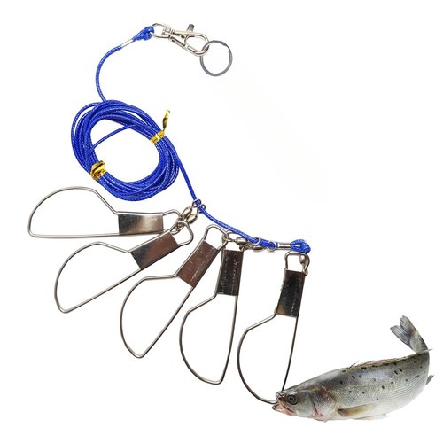 QUANFULTEC Fish Stringer,Live Fish Lock，Comes with 5 Stainless Steel Rotating Snap Locks Fishing Stringer