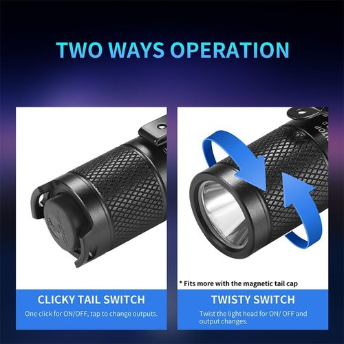 LUMINTOP Tool AA 2.0 EDC Flashlight, Pocket-Sized Keychain Light, Super Bright 650 Lumens, 5 Modes with Mode Memory, IP68 Waterproof LED Torch for Camping Hiking Emergency