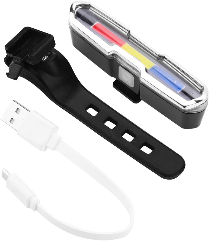 Rear Light, Ultra Bright USB Rechargeable High LED Tail Light Accessories for Cycling Mountain (Red+Blue+White)