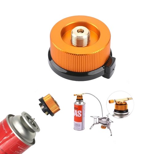 Butane refueling adapter, butane isobutane adapter, isobutane fuel refueling adapter, isobutane gas tank converter, camping fuel tank adapter/camping stove adapter with exhaust pressure button.