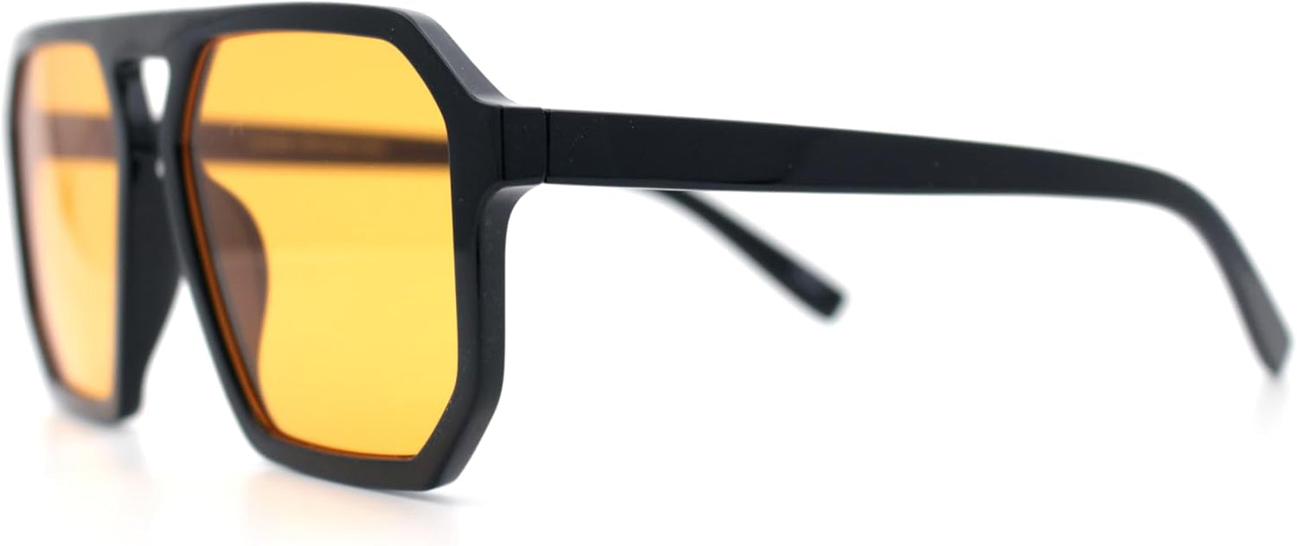 SA106 Mens Octagon Geometric Plastic Racer Mob Pilots Sunglasses