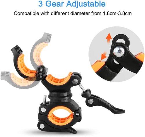 COSOOS 2 Pack Flashlight Mount Holder, Universal Bicycle Led Light Mounting Holder 360° Rotation Clip Clamp for Flashlight, Cycling, Riding