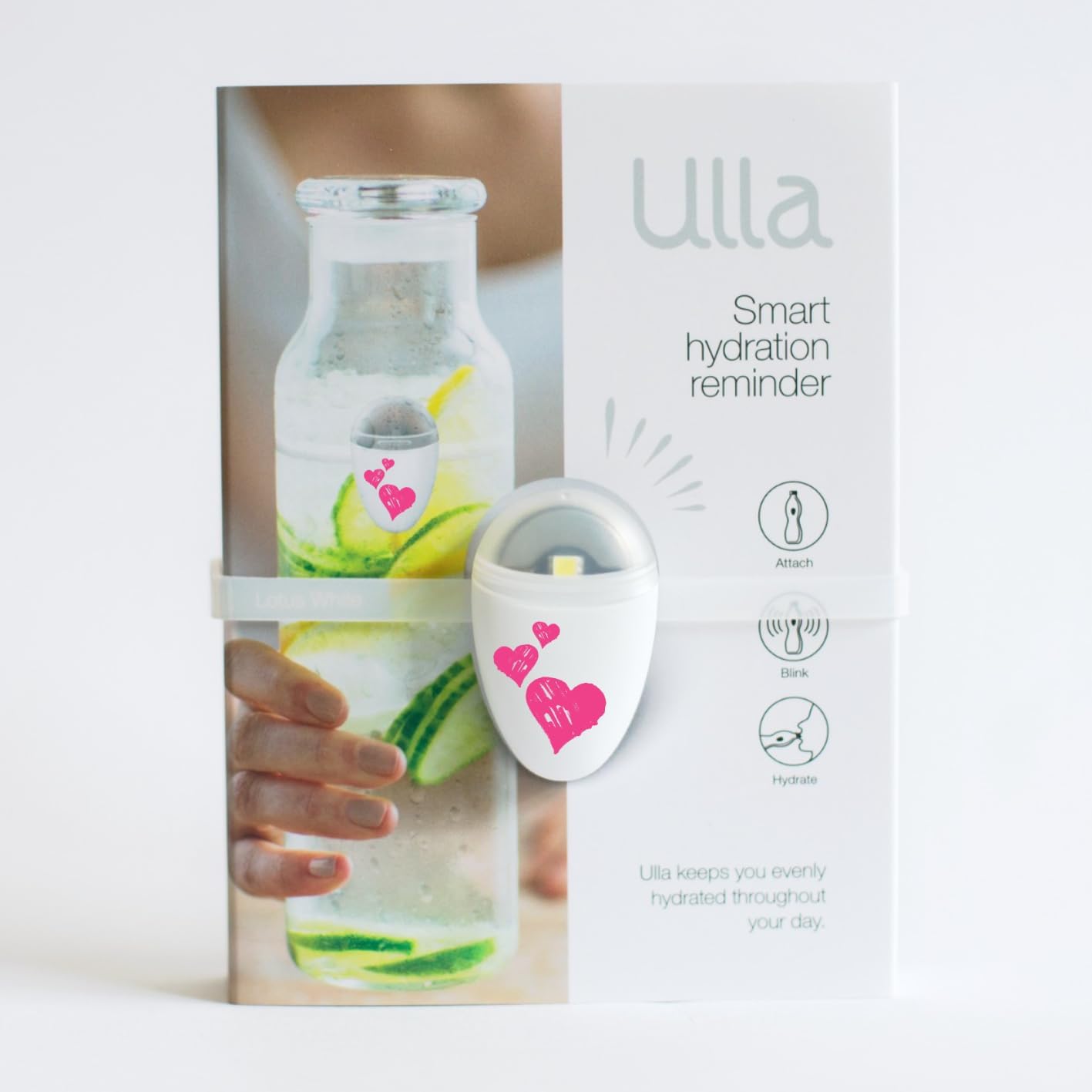 ULLA Drink Water Reminder, Smart Light for Water Bottle, Fits Most Bottles, Lights Up when Time to Drink, Hidrate Smart Water Bottle Reminder to Drink, Smart Hydration Reminder, Water Tracker - CACTUS