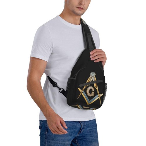 Mqtzyiwx Master Masonic Sling Backpack Hiking Backpack Crossbody Bag Sports Lightweight And waterproof Chest Bag Shoulder Bag For Women Men