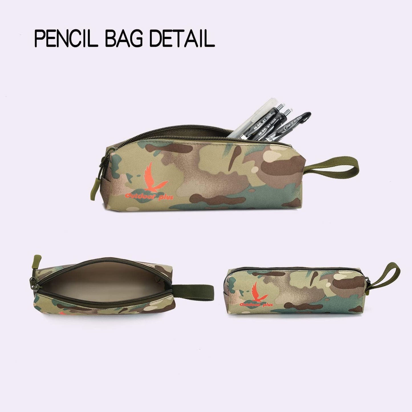 outdoor plus Camo Backpack,Military Boys Backpacks for School,40L Army Bookbag with USB Charging Port Waterproof