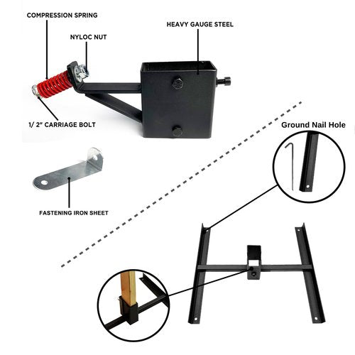 ATFLBOX 1/2 inch Thick AR500 Steel Target Stand System, 12" x 20" Torso Shooting Target with 2x4 Target Stand Kit
