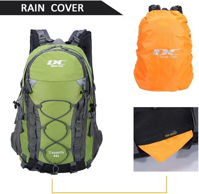 Diamond Candy Waterproof Hiking Backpack for Men and Women, Lightweight Day Pack for Travel Camping