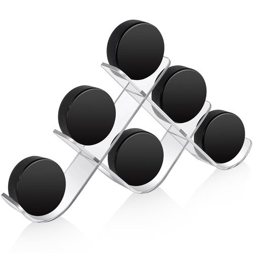 Wonderjune Hockey Puck Holder Hockey Puck Display Holder Stand Cases Autographed Sports Memorabilia Game Gifts for Collectors(Acrylic)
