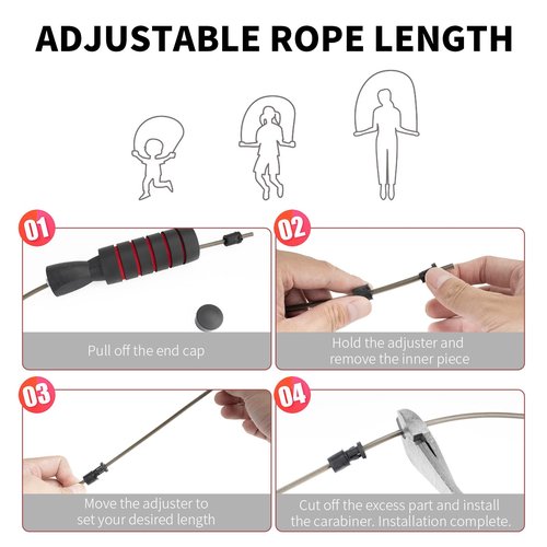 TOFEER Tangle Free Jump Ropes 2 Pack Adjustable Length Jump Rope for Women Men and Kids Lightweight Skipping Rope for Fitness Workouts Adult Jumping Rope with Comfortable Handles