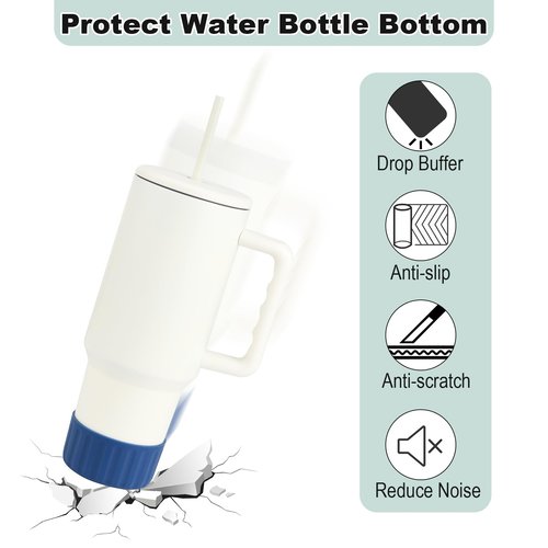 2 Pcs Protective Silicone Boot, Compatible with Stanley Tumbler for Quencher Adenture 30-40 oz & for IceFlow 20-30 oz, Anti-Slip Water Bottle Bottom Sleeve Cover, Reduces Noise & Scratches