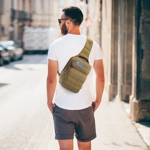 G4Free Tactical Sling Bag Backpack Military Rover Shoulder Sling Pack Molle EDC Small Crossbody Chest Pack