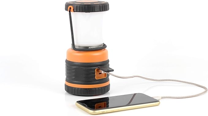 LED Camping Lantern Rechargeable, 1800LM, 4 Light Modes, 4400mAh Power Bank, IP44 Waterproof, Perfect Lantern Flashlight for Hurricane, Emergency, Power Outages, Home and More, with USB Cable (2 Pack)
