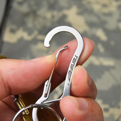 TONIFE Carabiner Clip 2-Pack, Stainless Steel Carabiner Keychain, Spring Snap Hook for Dog Leash and Key Ring (MT2803 Polishing*2)