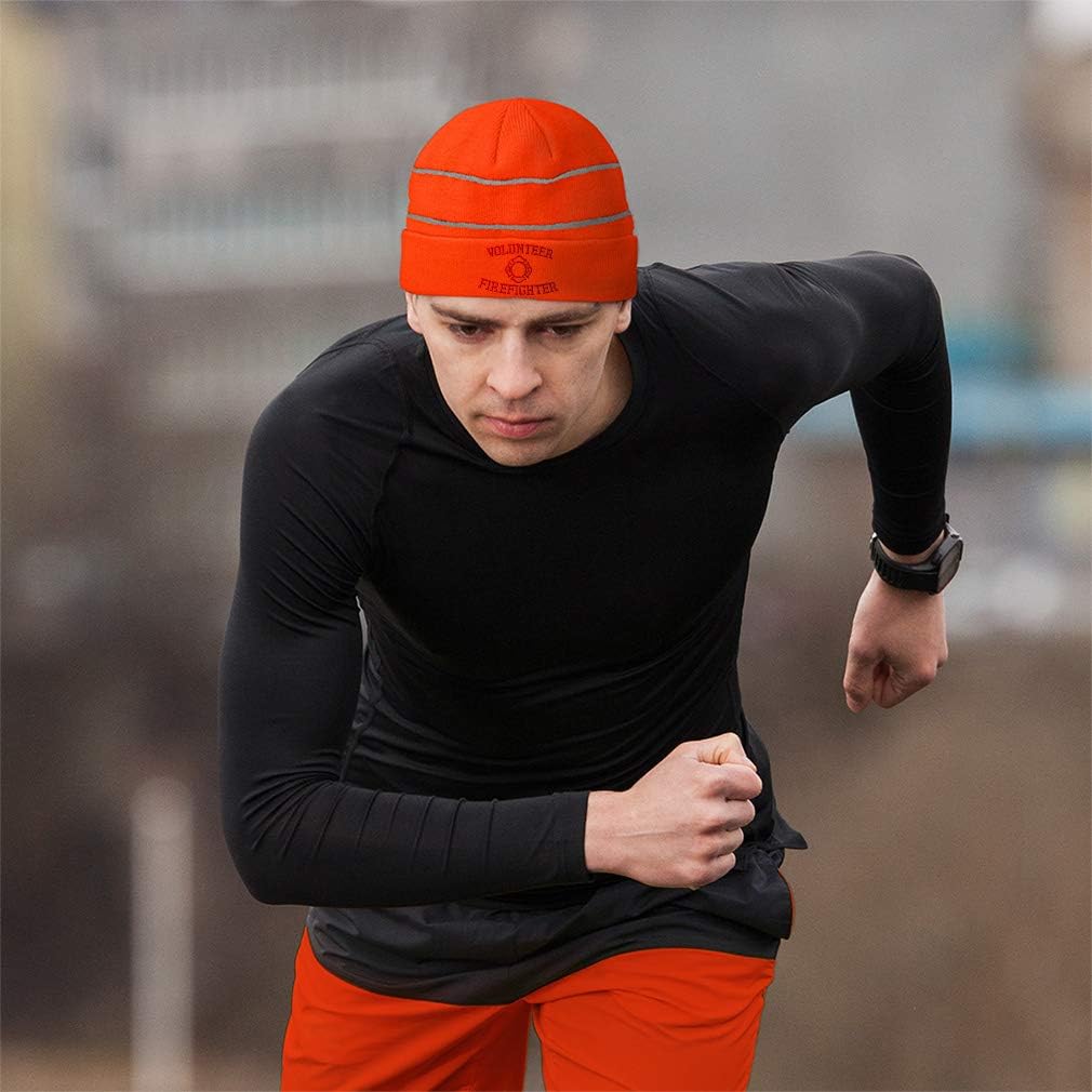 Speedy Pros Reflective Beanie for Men & Women Volunteer Firefighter Embroidery 1 Size
