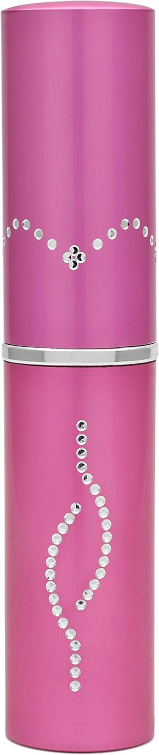 Spark Lipstick Stun Gun Women Self Defense Bright Led Flashlight - Rechargeable Battery (Pink)