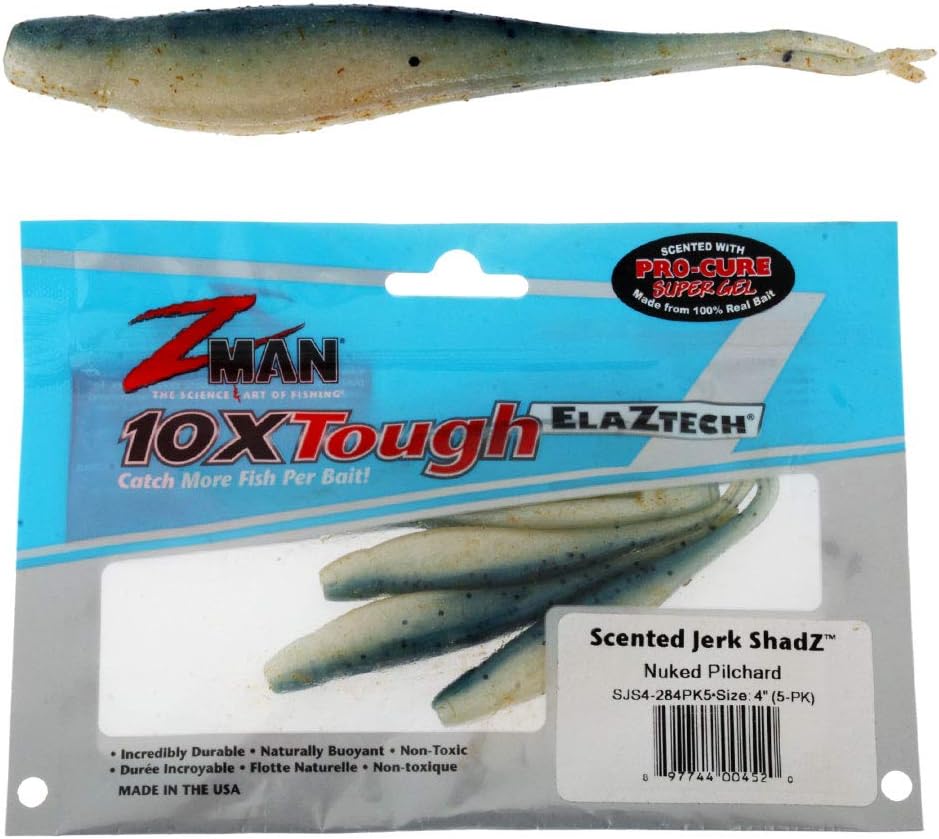 Z-MAN Scented Jerk ShadZ 4 inch Soft Plastic Jerkbait 5 Pack