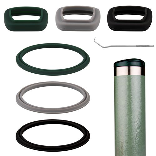 (7 Pack) ubber Seal Replacement for Stanley AeroLight Transit Bottle,Seal Gasket for Stanley AeroLight 16oz/20oz Transit Bottle Leak Proof Insulated Travel Tumbler (7, Black/Gray/Green)