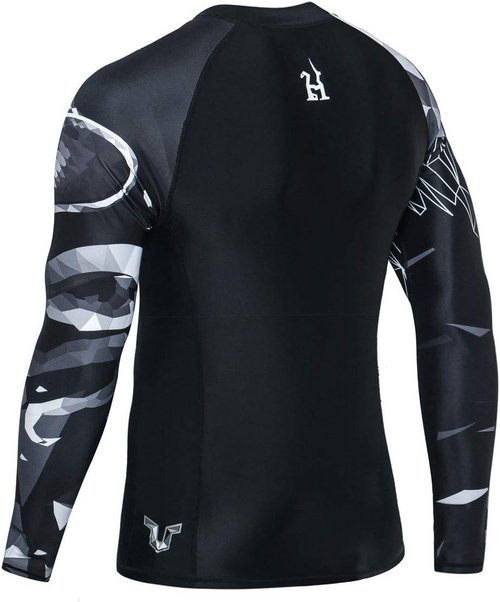 HUGE SPORTS Men's Swim Shirts Long Sleeve UPF 50+ Rash Guard Sun Shirts UV Sun Protection