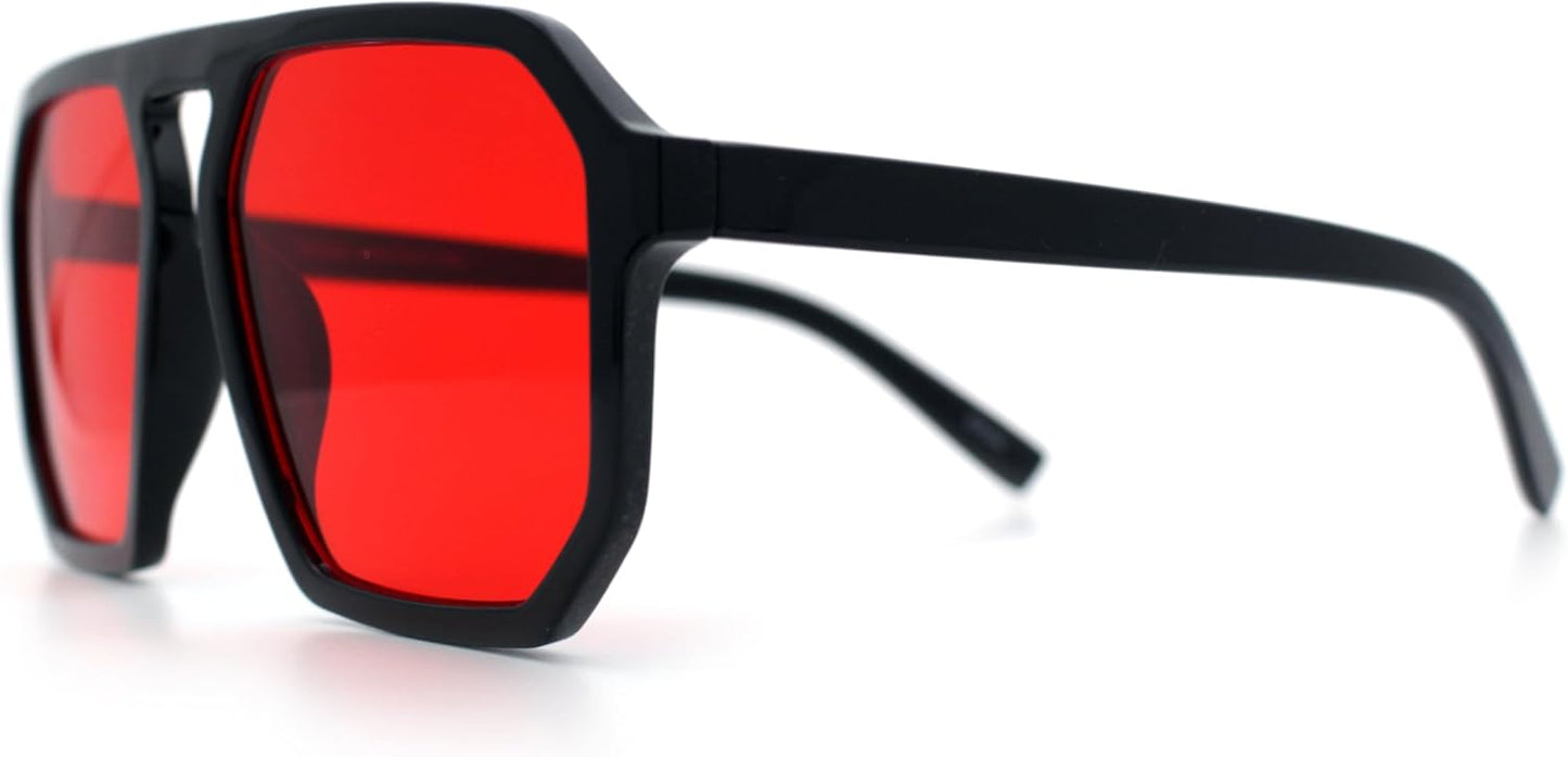 SA106 Mens Octagon Geometric Plastic Racer Mob Pilots Sunglasses