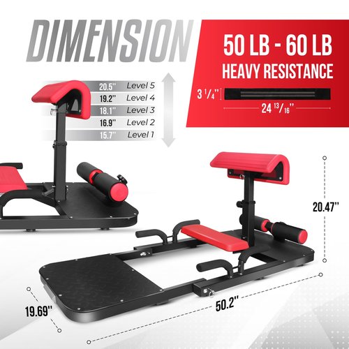 Yes4All Hip Thrust Machine Including Resistance Bands, Glute Machine Sissy Squat Machine, Hip Thrust Bench for Glute Training