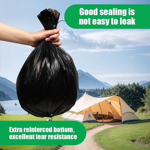Flintronic Camping Toilet Bags, 120 PCS (6 Roll) Portable Toilet Bags, Thickened Toilet Waste Bags, Camp Potty Liner Bag for Camping, Hiking, Travel, Kitchen, Home
