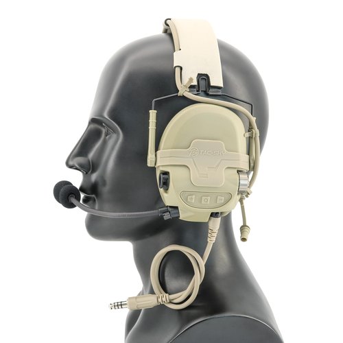 HEARFALCOM TAC700 Tactical Headset Hearing Protection Electronic Shooting Hunting Headset with U94 V2 PTT Adapter for uv5r Walkie Talkies (DE)