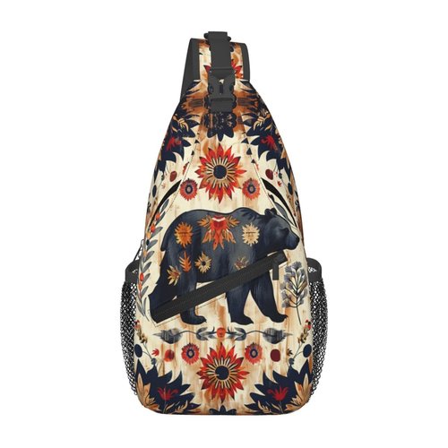 Native American Indian Sling Backpack Chest Bag Crossbody Shoulder Bag Gym Cycling Travel Hiking Daypack For Men Women