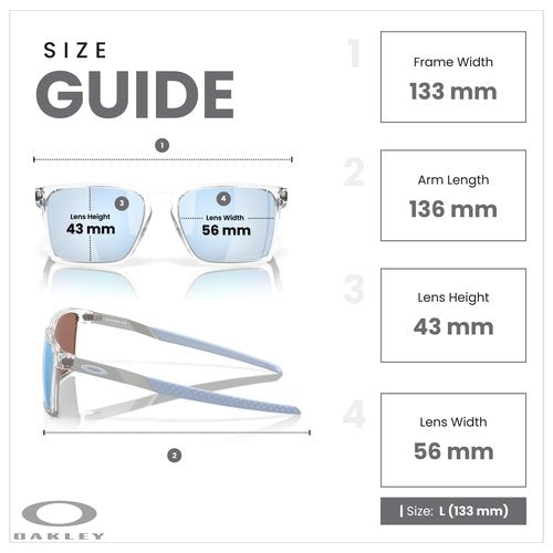OAKLEY Exchange Sun OO9483 948303 56MM Polished Clear/Prizm Deep Water Polarized Rectangular Sunglasses for Men for Women+ Bundle Accessory Leash Kit, Microfiber Pouch
