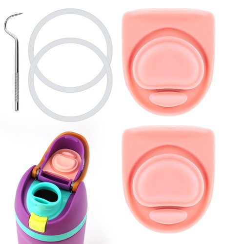 PEUTIER 5pcs Replacement Parts, Water Bottle Seal Circle BPA-Free Cap Sealing Gasket Silicone Stopper O Circle Lid Gasket Accessories Compatible with Owala FreeSip 19/24/32/40 oz (Pink)