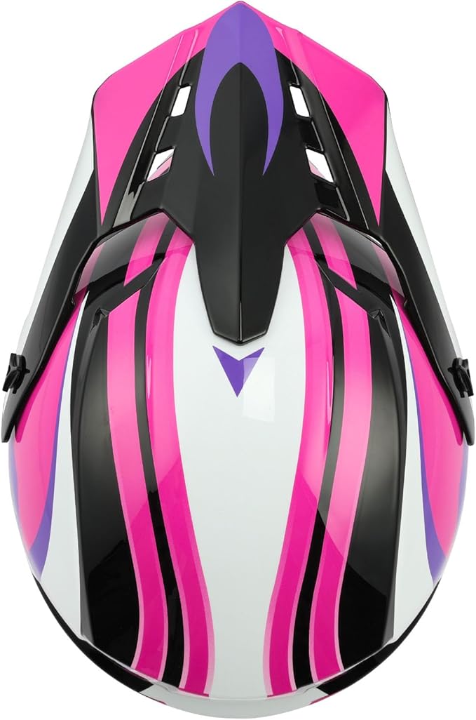 TCT-MOTORPARTS DOT Youth Kids Motocross ATV Full Face Helmets for Offroad Street Dirt Bike Go-Kart BMX MX Rose Red Medium