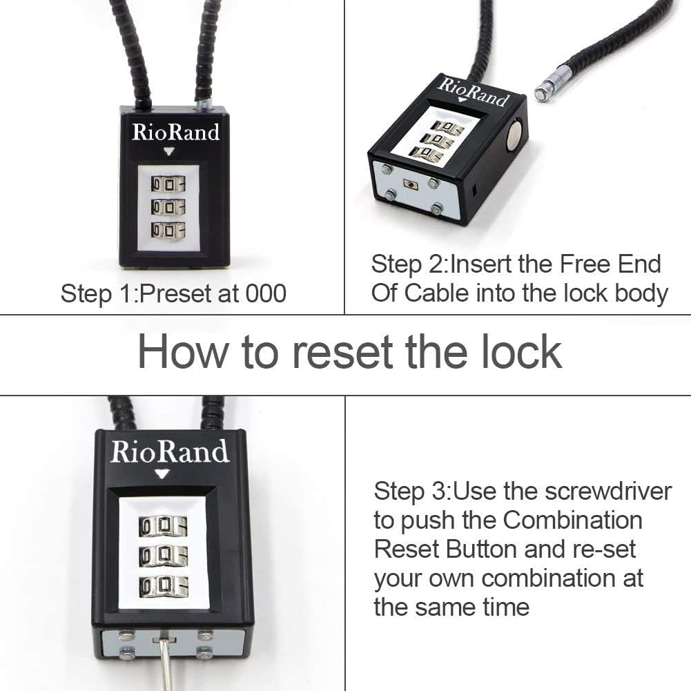 RioRand Trigger Lock 3 Digit Combination 15 Inch Gun Cable Lock
