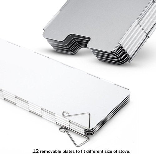 Camping Stove Windscreen 12 Plates Ultralight Folding Camp Stove Windscreen Portable Camping Stove Windshield for Use with Alcohol Stoves and Other Backpacking Stoves Butane Stoves