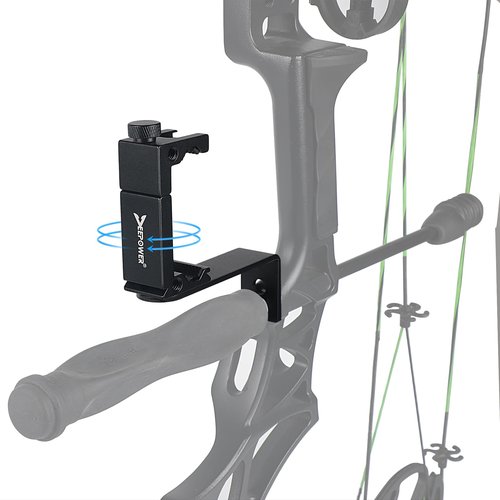 DEEPOWER Universal Compound Bow Phone Holder Aluminum Alloy Smartphone Mount for Archery Hunting - Instant Photo and Video Recorder