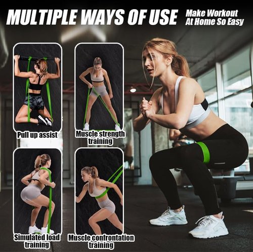 Resistance Bands for Working Out, Pull Up Assistance Bands Set for Men & Women,Latex Workout Bands, Eexercise Bands Resistance for Body Stretching,Muscle Training and Physical Therapy (5pcs) (5PCS)